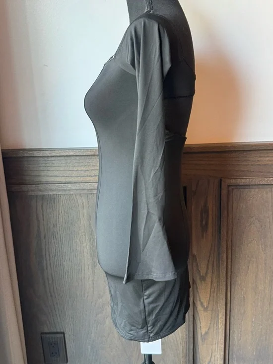 Women’s Black Long-Sleeve whimsigoth Bodycon Dress xs nwt - Picture 2 of 6